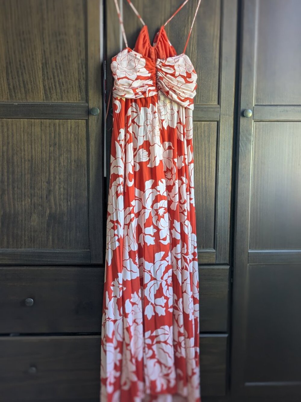 MNG Mango Red Floral Maxi Dress – Size L - Picture 2 of 4